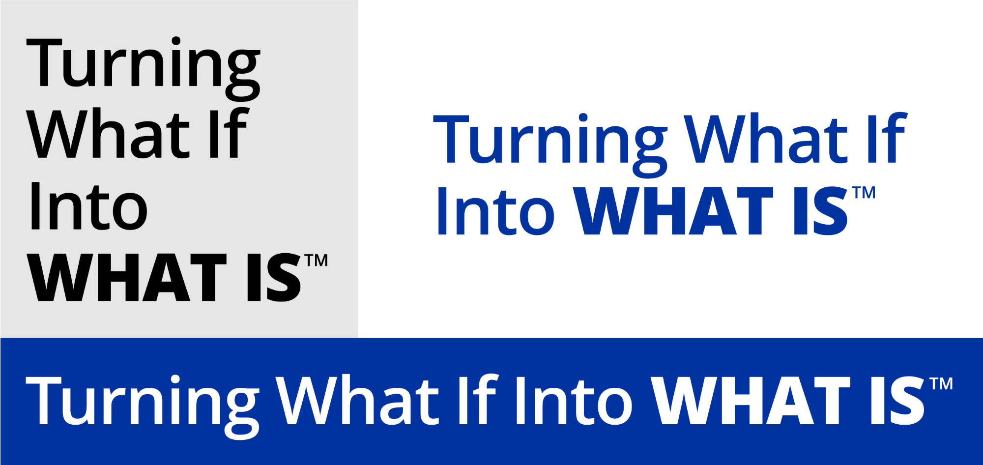 The Grand Valley tagline graphic in 1-line, 2-line, and 4-line setups.